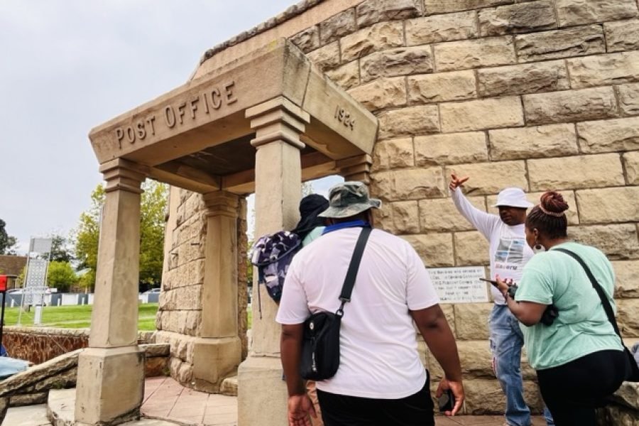 Travellers exploring Maseru, Lesotho Capital during a walking tour