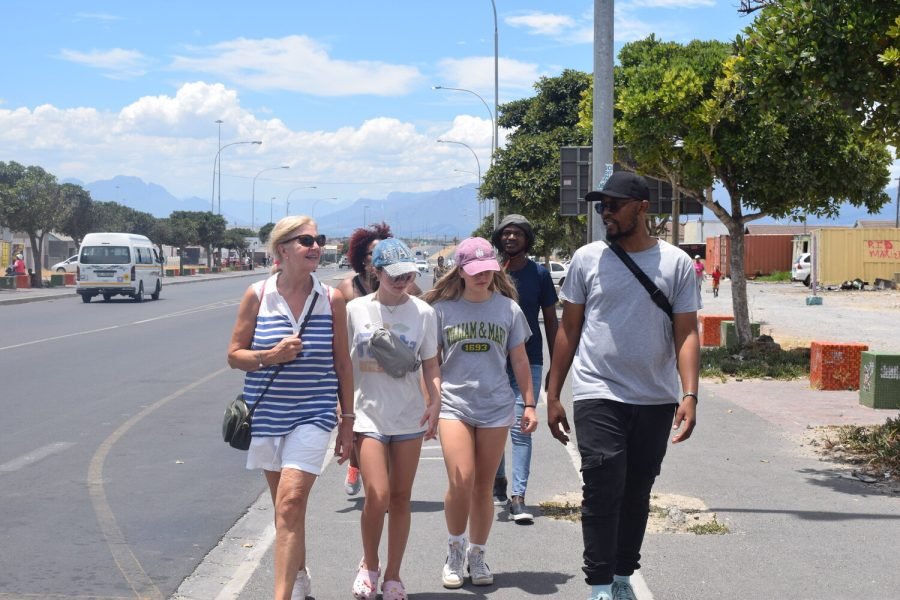 Group of tourists in the Hop on & off tour of Khayelitsha